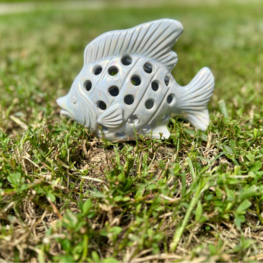 Gray Fish-Shaped Decor